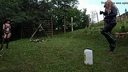 Sexy Goth Domina Trains Her Shemale Horseman In Leather And Latex