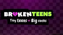 Pigtailed petite slut sucks and fucks shaved pussy.