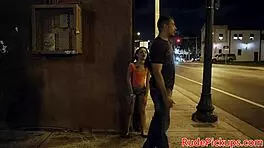 Petite teen 18+ bound roughfucked outdoor with facial 💦