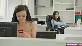i'm fingering my lesbian coworker's pussy at the office