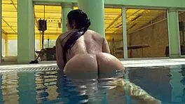 kittina ivory undresses in the swimming pool