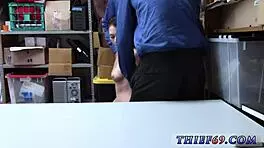 Wow! Big tits police officer apprehended in threesome blowjob!