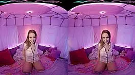 vrallure in her pillow palace with toys 😍