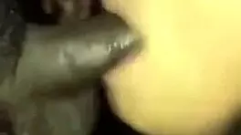 Teen gives detailed blowjob to black cock ending in cumshot