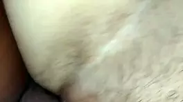 Watch this white teen's pussy getting stretched by mature guy.