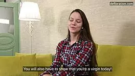 juliette bellamy, a shy blonde teen, loses her virginity in casting. her tight russian pussy gets explored for the first time.