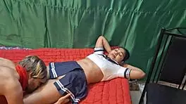 Loving Couple Demonstrates Passionate Moments at Home