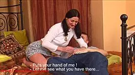 He licked the teen's pussy, then fucked her doggystyle, cumming on her ass