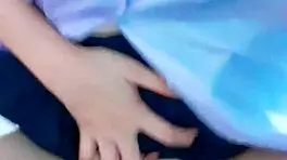 new clip, huh? watch nong muay ride cock raw in school uniform after class, parents away, pussy dripping on shaft, ends with creampie