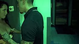 Teen in public bondage and humiliation near a cash machine for extreme domination