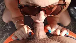 Teen Sucks Dick On The Street, Gets Handjob, And Fucks With Close-Up Pussy Lips.