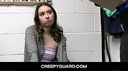 did you catch the college teen stealing? now she's naked and blowing in the garage as punishment!