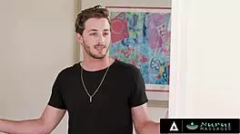 busty milf Sarah Vandella works client’s cock during nuru massage