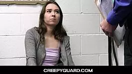 did you catch the college teen stealing? now she's naked and blowing in the garage as punishment!