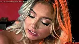 Two Hot Stepsisters Perform Steamy Lesbian Sex on Stage with Toys.