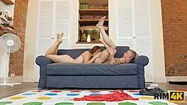 Red-Haired Girl's Twister Game Turns Intimate