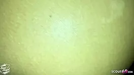 young german couple's amateur sex ends with cum on feet