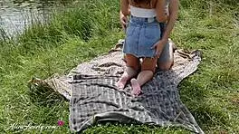 Teen 18+ Brunette Alisa Lovely Fucks in Public Doggy Despite Wind and Being Caught