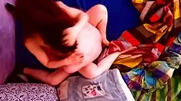 young latin couple fucks hard top view