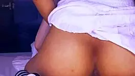 Shy latina student cheats with lover in jacuzzi, getting tight orgasm 💦