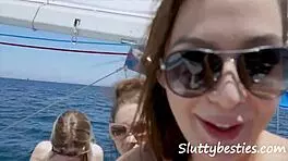 Sugar daddy bangs us hard outdoors on yacht with Vienna Rose, Zoey Bloom, Blair Williams