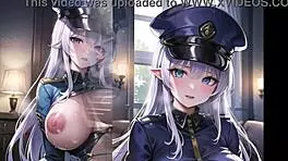 Ever seen a naked big tits police officer flaunting her booty in uncensored hentai ASMR?