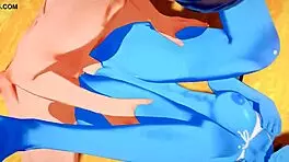 In undertale, lucky guy creampies undyne with small tits on the beach after shaving.