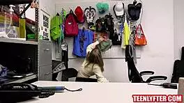 Teen thief gets caught and fucked hard for stealing dildos in the shop