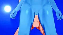 In undertale, lucky guy creampies undyne with small tits on the beach after shaving.