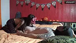 trick or treat, i'm not gonna tell dad about this halloween fuck