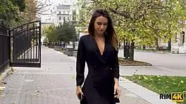 brunette seductress licks my ass to make me hard