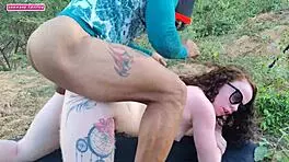 took advantage while hubby’s at work, had wild sex in the woods with my lover! 🌿