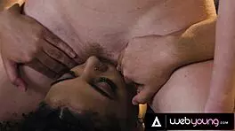 Gorgeous girlfriends enjoy a night of soft lesbian play