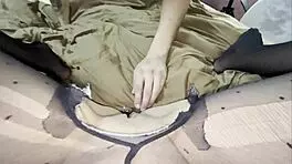 Close cunnilingus in torn pantyhose with wet pussy and nipple licks leading to orgasm 😍