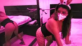 Hey, in the hotel, I'm waiting for my friend to fuck this sexy Latina with big ass, maybe some Asian action too.