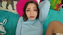 kinky family - cumming on his step-sister's honey hayes perky boobs?