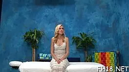 In real massage parlor, teen gets oiled and fucked hard