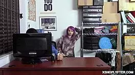 Officer Val Steele in an Intense Office Encounter