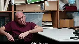 Girlfriend fucked by mall cop for shoplifting 😈