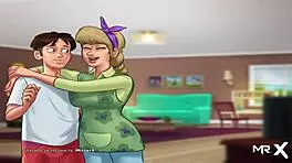 Summertime Saga - Exhausted Teen Giving Her Milk In Hentai.