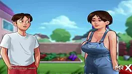 Summertime Saga - Exhausted Teen Giving Her Milk In Hentai.