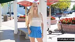 Yo, check this fresh 18 teen flashing her skirt in public streets today!