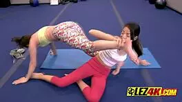 Teen 18+ Girls Engage in Oral Lesbian Sex at Gym