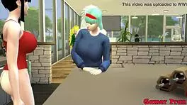 hinata and friends have wild orgy in kitchen