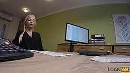 Real Estate Agent Lets Bank Worker Fuck Her In Office Interview For Loan