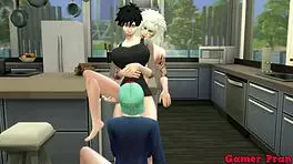 hinata and friends have wild orgy in kitchen