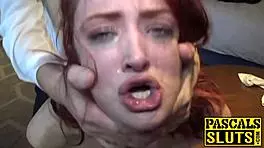 Redheaded Andi suffers balls-deep pounding and FACE F*P from cruel male