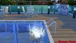 hinata's friend is masturbating at the pool, and i, madara, offer to help by fucking her ass hard