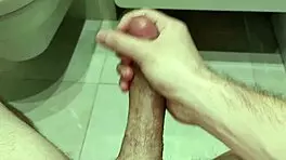 young amateur masturbates huge cock during homemade massage until orgasm and cum