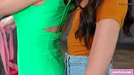 So this hot milf is eating her stepdaughter's hairy pussy in a casual way